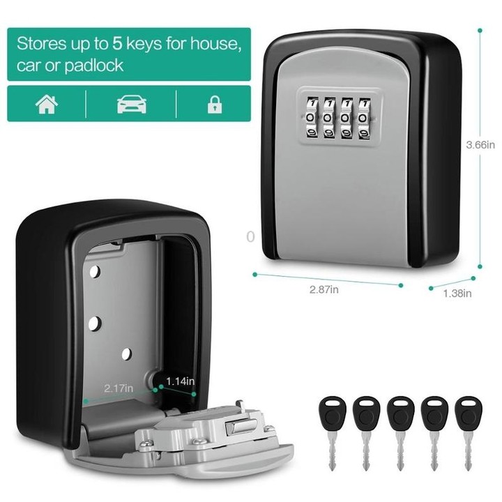 G9 4-digit Password Aluminum Alloy Key Storage Box(Green)