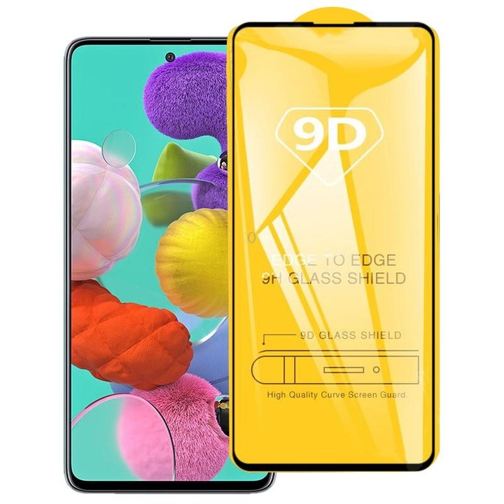 For Galaxy A51 9D Full Glue Full Screen Tempered Glass Film
