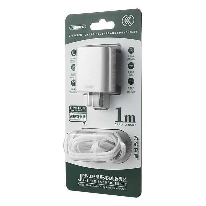 REMAX Jane Series RP-U35 2.1A Dual USB Port Charger, Specification:CN Plug(White)
