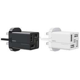 REMAX RP-U43 3.4A 4 USB Port Fast Charger, Specification:UK Plug(White)
