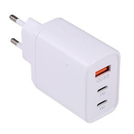 AR-892 3 in 1 QC3.0 PD20W USB + USB-C / Type-C Wall Travel Charger, Plug Type:EU Plug(White)