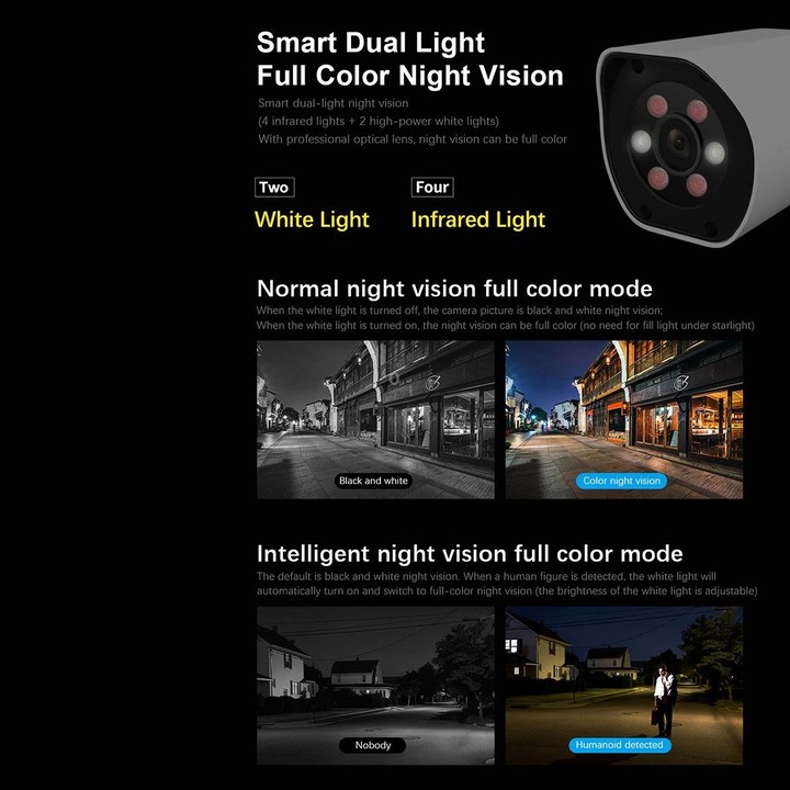 SriHome SH034 5.0MP Mini Dual 2.4 / 5G WiFi Outdoor IP66 Waterproof Video Surveillance Color Night Vision Security CCTV Cam, Plu