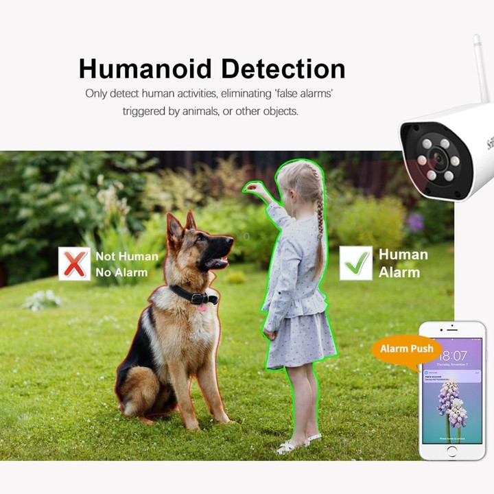 SriHome SH034 5.0MP Mini Dual 2.4 / 5G WiFi Outdoor IP66 Waterproof Video Surveillance Color Night Vision Security CCTV Cam, Plu