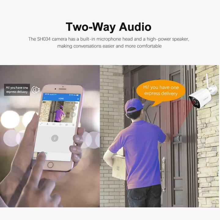 SriHome SH034 5.0MP Mini Dual 2.4 / 5G WiFi Outdoor IP66 Waterproof Video Surveillance Color Night Vision Security CCTV Cam, Plu