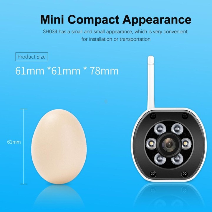 SriHome SH034 5.0MP Mini Dual 2.4 / 5G WiFi Outdoor IP66Waterproof Video Surveillance Color Night Vision Security CCTV Cam, Plug