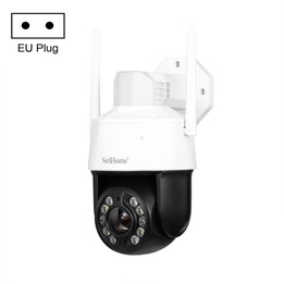 SriHome SH041 5.0MP 20X Optical Zoom 2.4G/5G WiFi IP66Waterproof AI Auto Tracking H.265 Video Surveillance, Plug Type:EU Plug(Wh