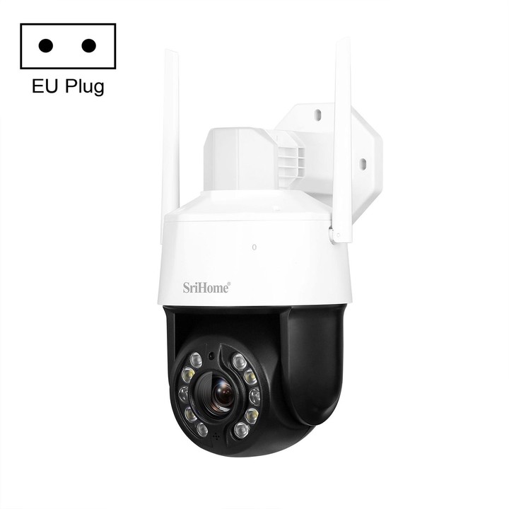 SriHome SH041 5.0MP 20X Optical Zoom 2.4G/5G WiFi IP66Waterproof AI Auto Tracking H.265 Video Surveillance, Plug Type:EU Plug(Wh