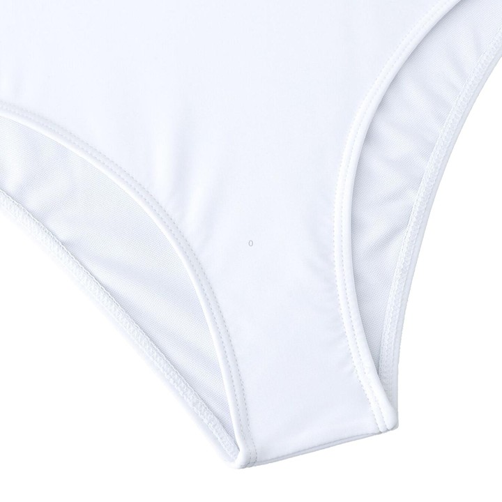 Solid Color One Piece Bikini Swimsuit, Size:M(White)