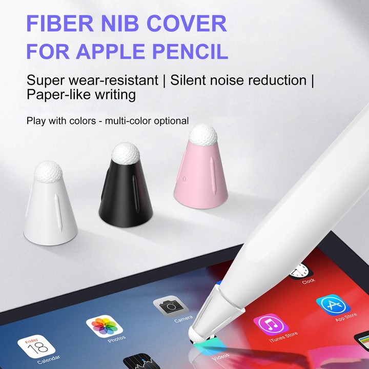 8 PCS / Set Fiber Texture Nib Protector For Apple Pencil(Pink)