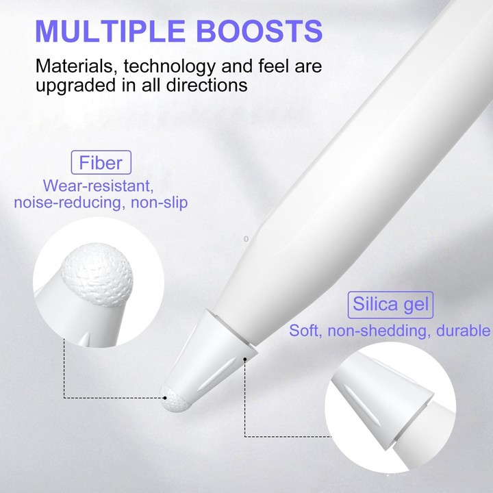 8 PCS / Set Fiber Texture Nib Protector For Apple Pencil(Transparent)