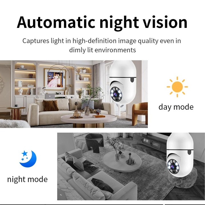 A6 2MP HD Light Bulb WiFi Camera Support Motion Detection/Two-way Audio/Night Vision/TF Card With 16G Memory Card