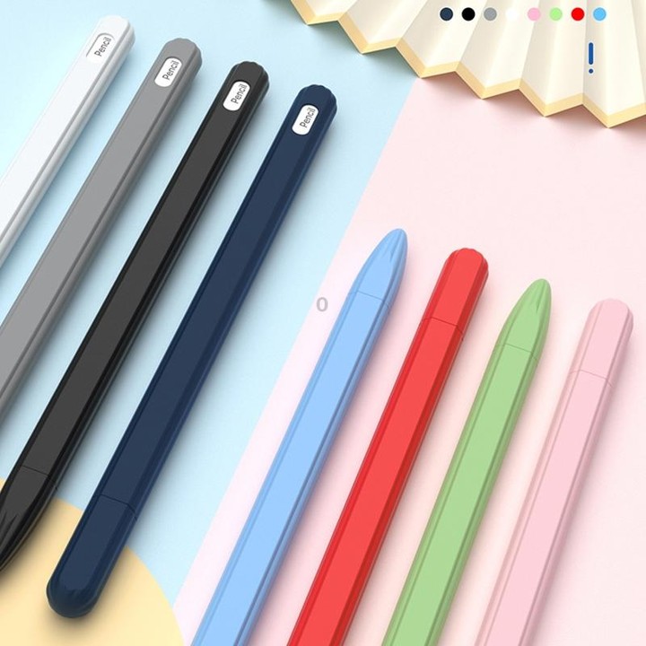 3 in 1 Striped Liquid Silicone Stylus Case with Two Tip Caps For Apple Pencil 1(Black)
