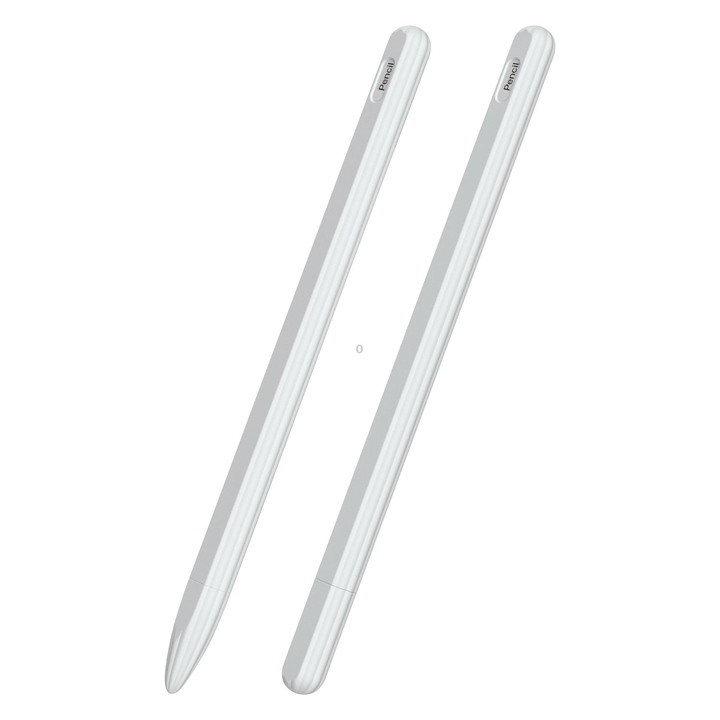 3 in 1 Striped Liquid Silicone Stylus Case with Two Tip Caps For Apple Pencil 1(White)