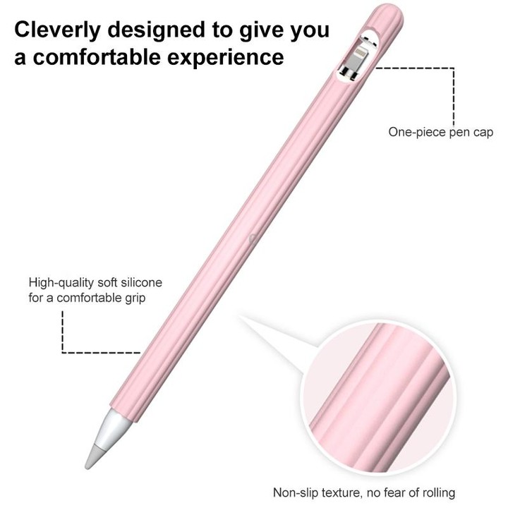 3 in 1 Striped Liquid Silicone Stylus Case with Two Tip Caps For Apple Pencil 2(Midnight Blue)