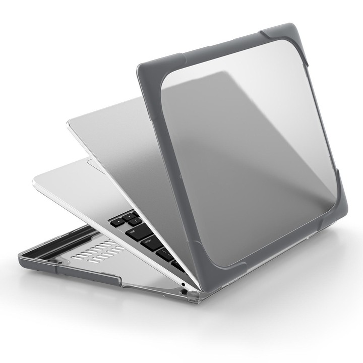 For MacBook Air 13.6 inch A2681 2022 / M3 2024 A3113 / M4 2025 A3240 TPU + PC Two-color Anti-fall Laptop Protective Case(Grey)
