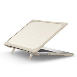 For MacBook Air 13.6 inch A2681 2022 / M3 2024 A3113 / M4 2025 A3240 TPU + PC Two-color Anti-fall Laptop Protective Case(Khaki)