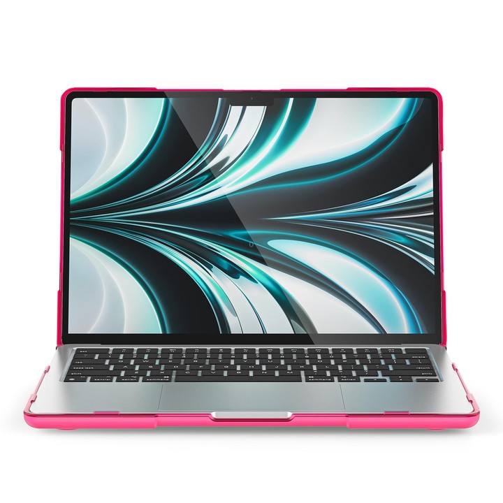 For MacBook Air 13.6 inch A2681 2022 / M3 2024 A3113 / M4 2025 A3240 TPU + PC Two-color Anti-fall Laptop Protective Case(Rose Re