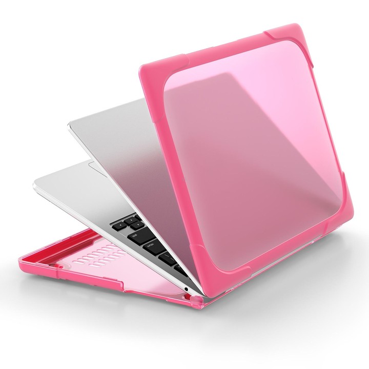 For MacBook Air 13.6 inch A2681 2022 / M3 2024 A3113 / M4 2025 A3240 TPU + PC Two-color Anti-fall Laptop Protective Case(Rose Re