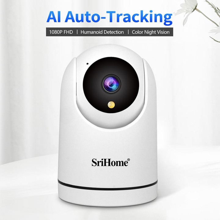 SriHome SH042 2.0MP 1080P HD AI WiFi Pan-tilt Surveillance Camera(US Plug)