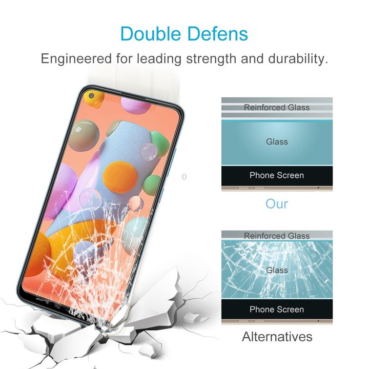 50 PCS 0.26mm 9H Surface Hardness 2.5D Explosion-proof Tempered Glass Non-full Screen Film For Galaxy A11 / M11