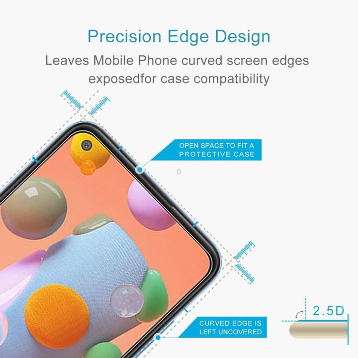 50 PCS 0.26mm 9H Surface Hardness 2.5D Explosion-proof Tempered Glass Non-full Screen Film For Galaxy A11 / M11