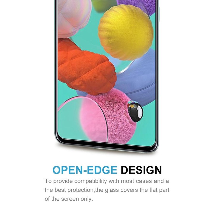 50 PCS 0.26mm 9H Surface Hardness 2.5D Explosion-proof Tempered Glass Non-full Screen Film For Galaxy A51