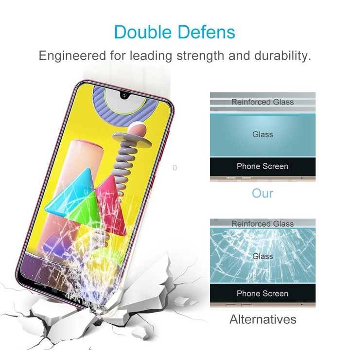 50 PCS 0.26mm 9H Surface Hardness 2.5D Explosion-proof Tempered Glass Non-full Screen Film For Galaxy M31
