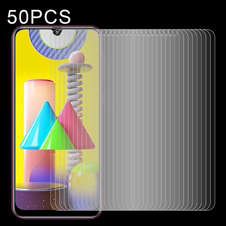50 PCS 0.26mm 9H Surface Hardness 2.5D Explosion-proof Tempered Glass Non-full Screen Film For Galaxy M31