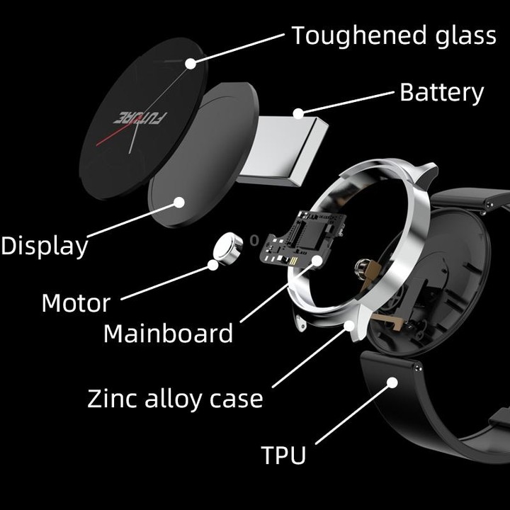 KS02 1.32 Inch Smart Watch Supports Blood Glucose Detection, Blood Pressure Detection, Blood Oxygen Detection(Black)