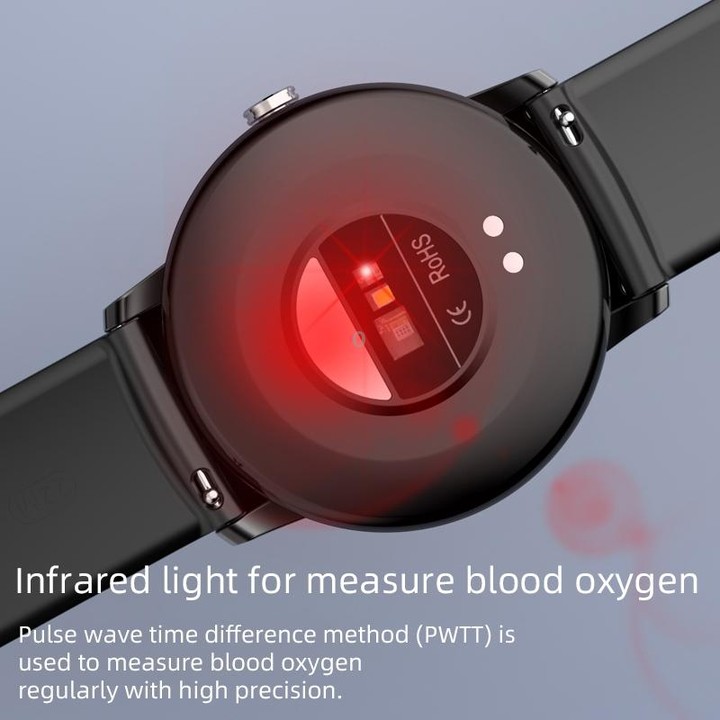KS02 1.32 Inch Smart Watch Supports Blood Glucose Detection, Blood Pressure Detection, Blood Oxygen Detection(Silver+Black)