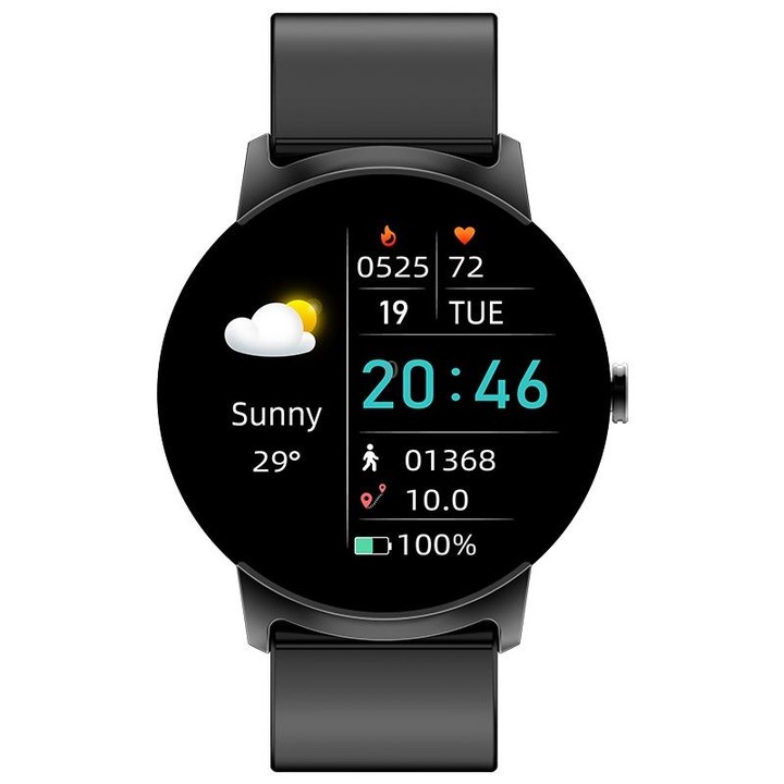 KS02 1.32 Inch Smart Watch Supports Blood Glucose Detection, Blood Pressure Detection, Blood Oxygen Detection(Black+White)
