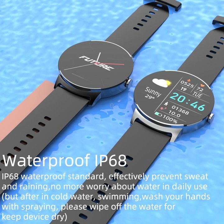 KS02 1.32 Inch Smart Watch Supports Blood Glucose Detection, Blood Pressure Detection, Blood Oxygen Detection(Black+White)