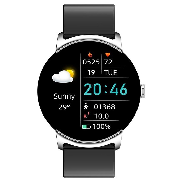 KS02 1.32 Inch Smart Watch Supports Blood Glucose Detection, Blood Pressure Detection, Blood Oxygen Detection(Silver+White)