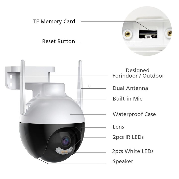 A18 8MP HD Wireless WiFi Smart Surveillance Camera, Specification:AU Plug