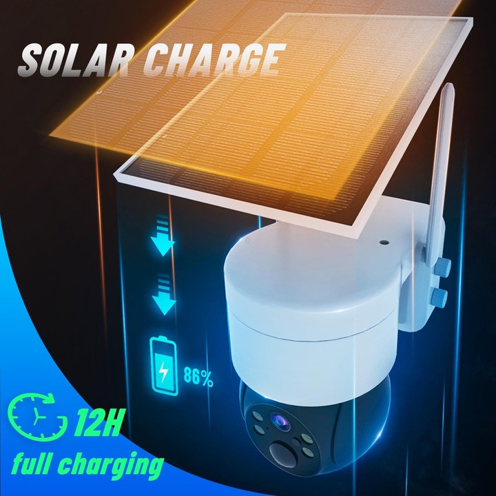 T34 2MP HD IP66 Waterproof Wireless WiFi Solar Camera(White)