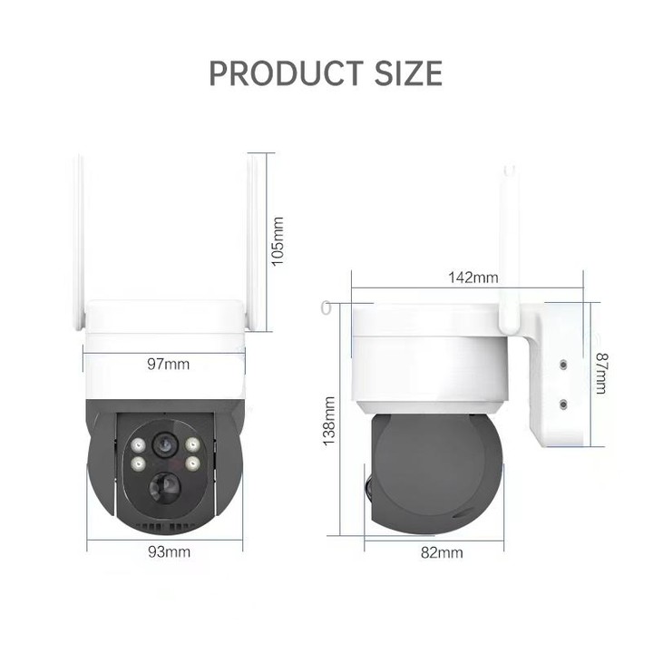 T34 2MP HD IP66 Waterproof Wireless WiFi Solar Camera(Black)