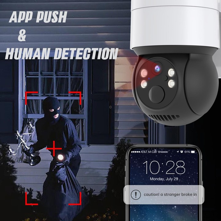 T34 2MP HD IP66 Waterproof Wireless WiFi Solar Camera(Black)