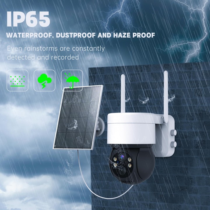 T34 2MP HD IP66 Waterproof Wireless WiFi Solar Camera(Black)