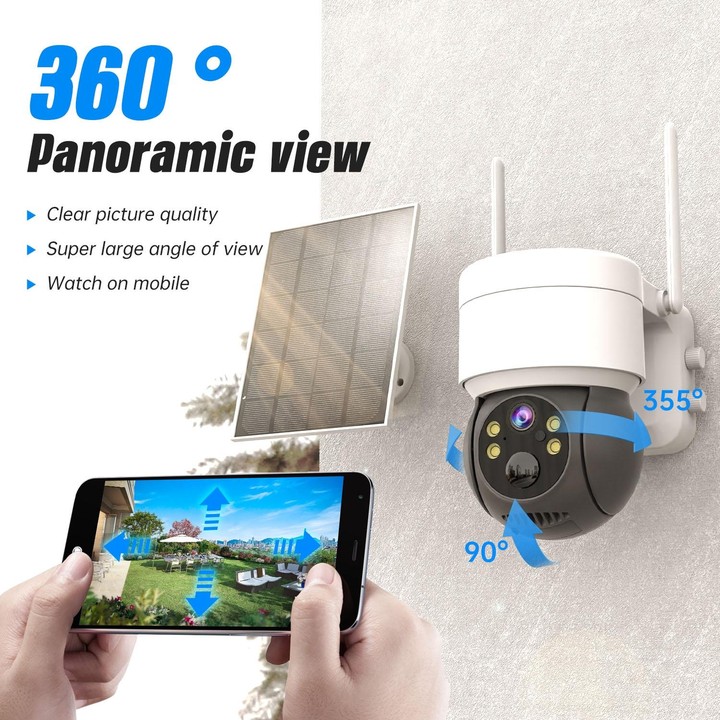 T34 2MP HD IP66 Waterproof Wireless WiFi Solar Camera(Black)