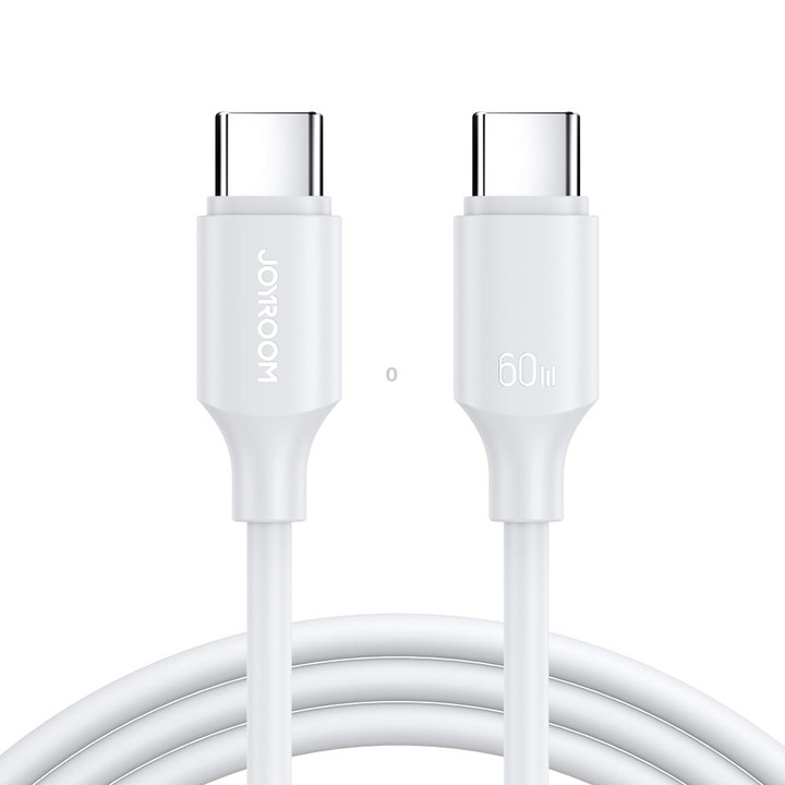 JOYROOM S-CC060A9 60W USB-C/Type-C to USB-C/Type-C Fast Charging Data Cable, Length: 1m(White)