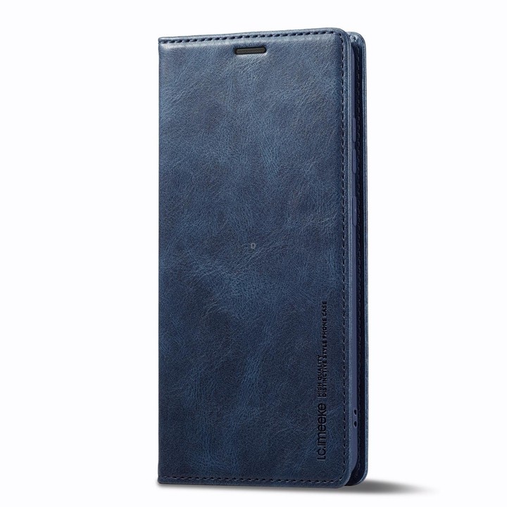 For Samsung Galaxy S21 Ultra 5G LC.IMEEKE RFID Anti-theft Leather Phone Case(Blue)