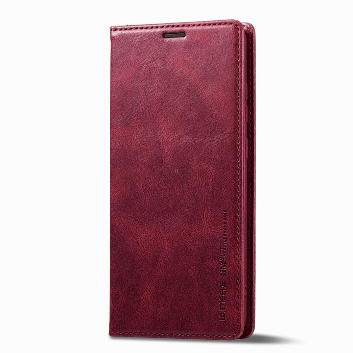 For Samsung Galaxy S21 Ultra 5G LC.IMEEKE RFID Anti-theft Leather Phone Case(Red)