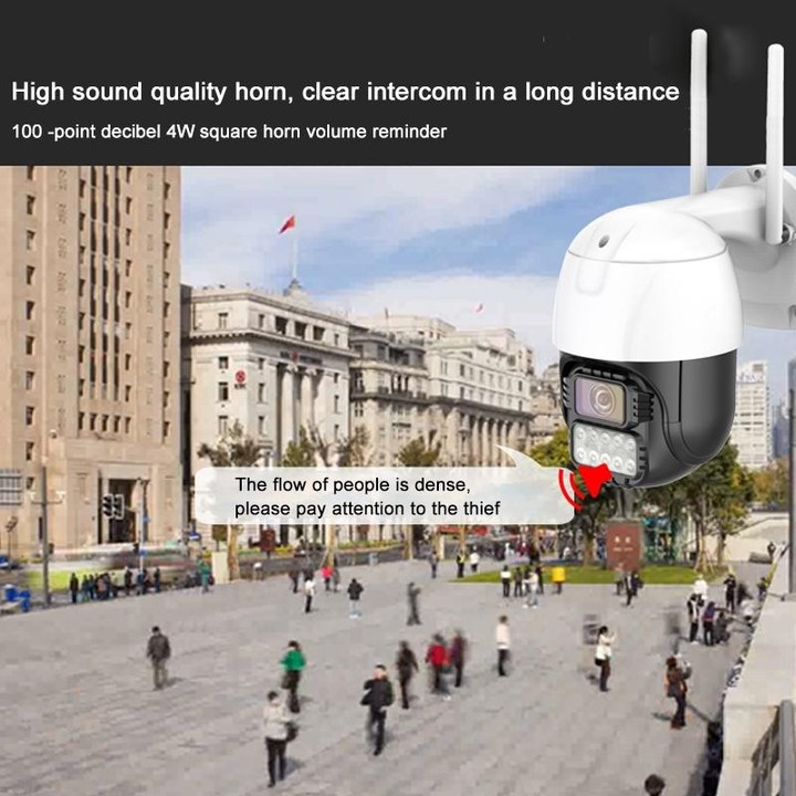 QX67 3MP Humanoid Recognition AI Alarm WiFi Dome IP Camera, US Plug
