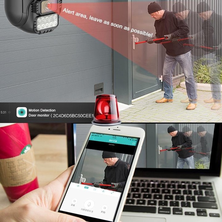 QX67 3MP Humanoid Recognition AI Alarm WiFi Dome IP Camera, EU Plug