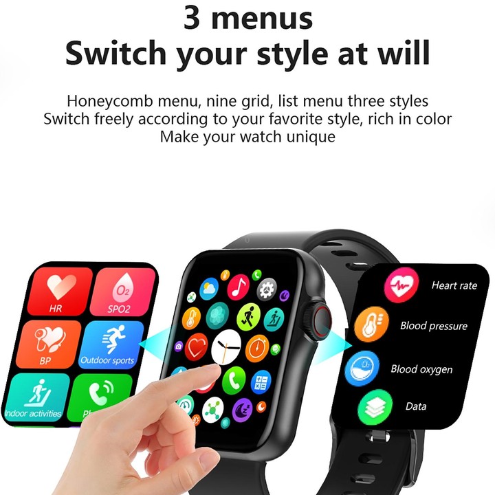 D07 1.7 inch Square Screen Smart Watch with Payment NFC Encoder(Gold)