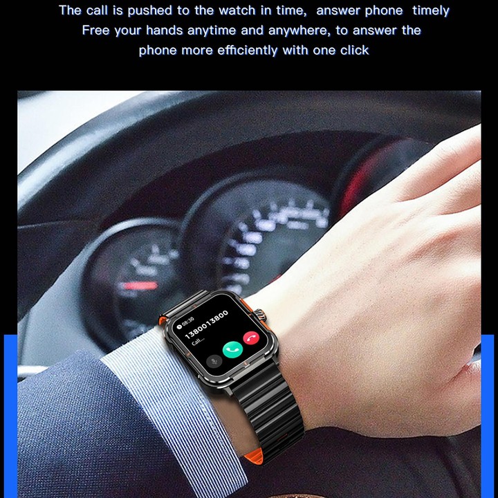 D09 1.9 inch TFT Square Screen Smart Watch Supports Blood Pressure Monitoring(Black)