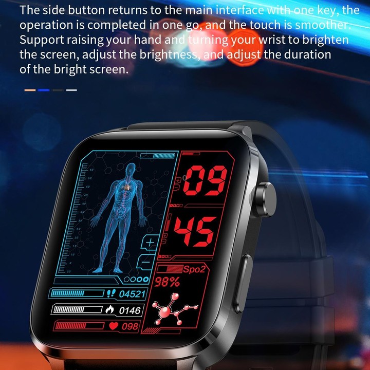 F100 1.7 inch HD Square Screen TPU Strap Smart Watch Supports Body Temperature Monitoring/Blood Oxygen Monitoring(Red)