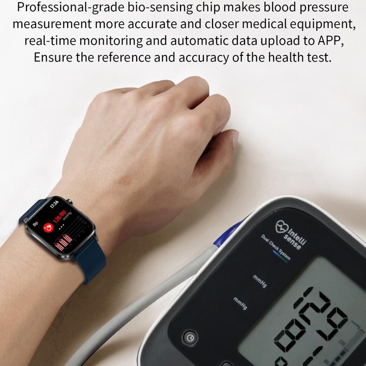 F100 1.7 inch HD Square Screen Leather Strap Smart Watch Supports Body Temperature Monitoring/Blood Oxygen Monitoring(Black)