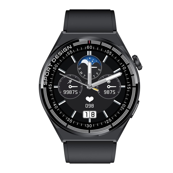 MD3MAX 1.39 inch Round Screen TPU Strap Smart Watch Supports Heart Rate Monitoring/Blood Oxygen Monitoring(Black)