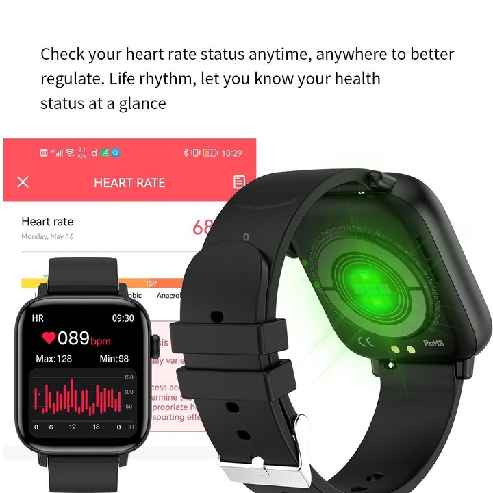 T49 1.9 inch HD Square Screen Smart Watch Supports Heart Rate Monitoring/Bluetooth Calling(Silver Black)